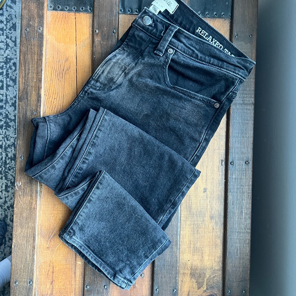 Madewell Black Relaxed Taper Jeans